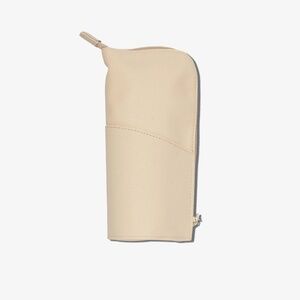 Tanielle Jai Makeup Brush Case / Makeup Bag, Chai - Faux Leather, Beige